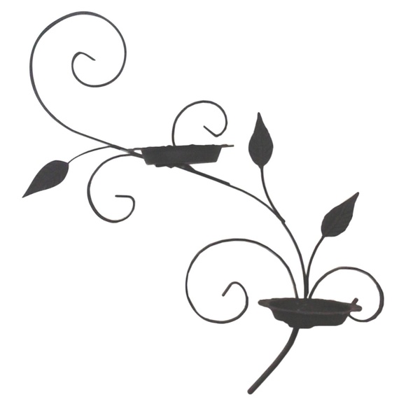 Vintage Salterini Style Iron Wall Planter Scroll Leaf Design